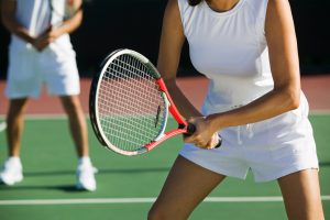 sport fitness mixed doubles tennis players