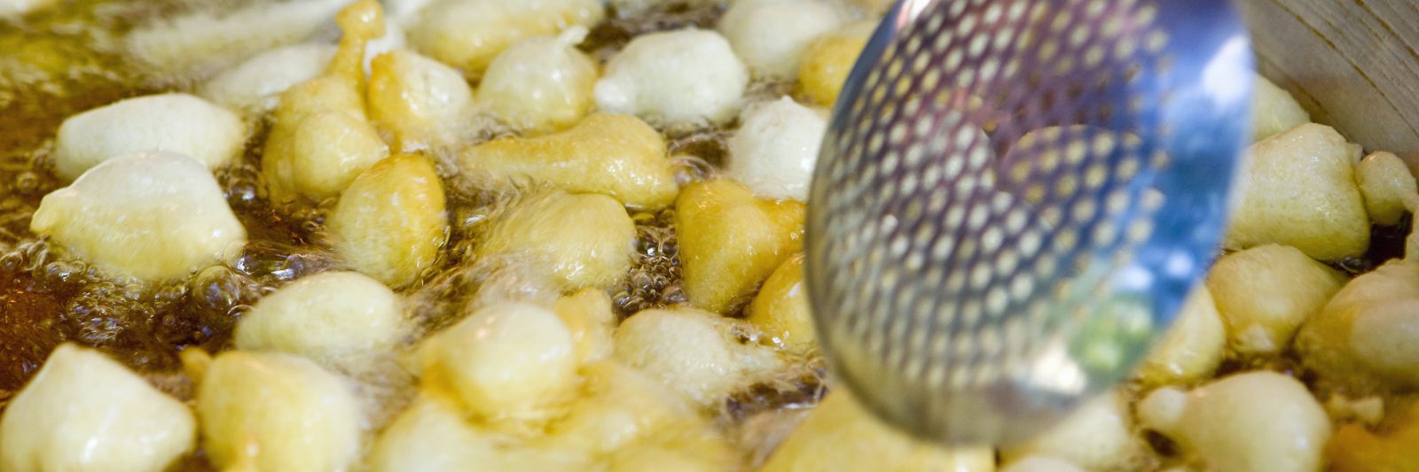 dough balls in deep fryer